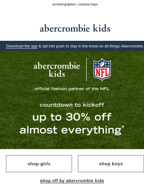 abercrombie newsletter: never too early for spooky season