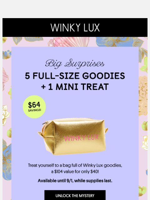 winkylux newsletter: Introducing the Winky Lux Mystery Bag ✨
