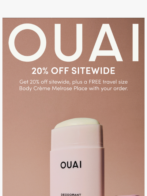 theouai newsletter: Save 20% sitewide, friends