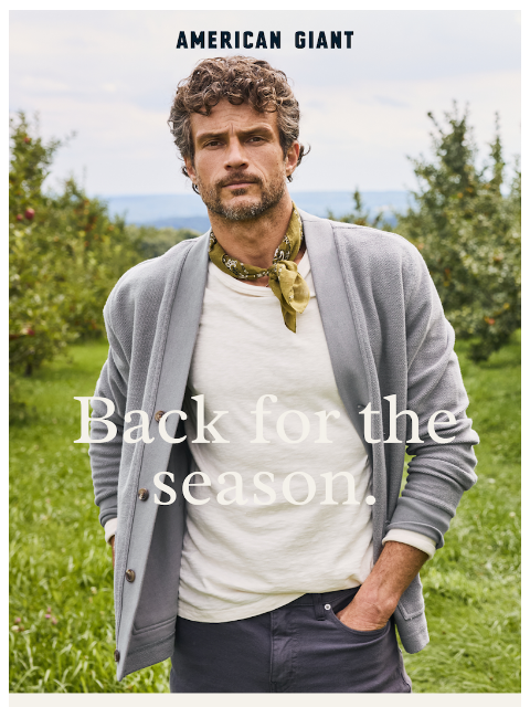 american-giant newsletter: The Twill French Terry Cardigan Is Back