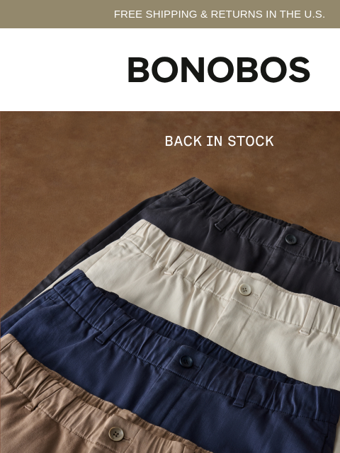 bonobos newsletter: The Off Duty Pant Returns
