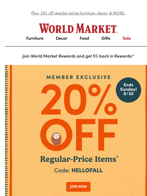 emailworldmarket newsletter:  #FallTrends 🍁 🦔 🐿️