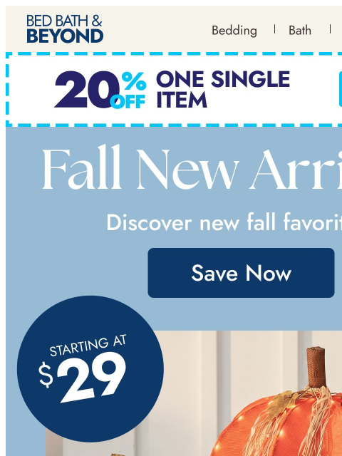 bedbathandbeyond newsletter: New season, new finds—starting at $29