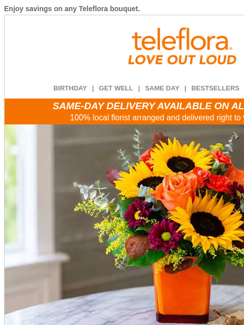 teleflora newsletter: 20% off | Farewell to Summer 🌤️