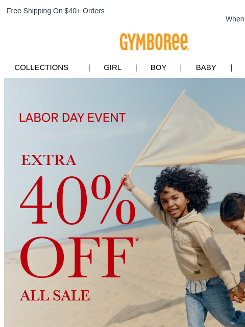 gymboree newsletter: Just In: Extra 40% Off All Sale