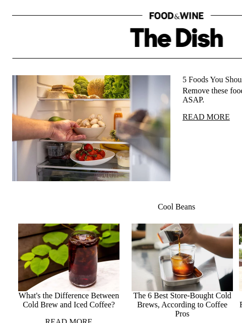 foodandwine newsletter: 5 Foods You Should Never Refrigerate
