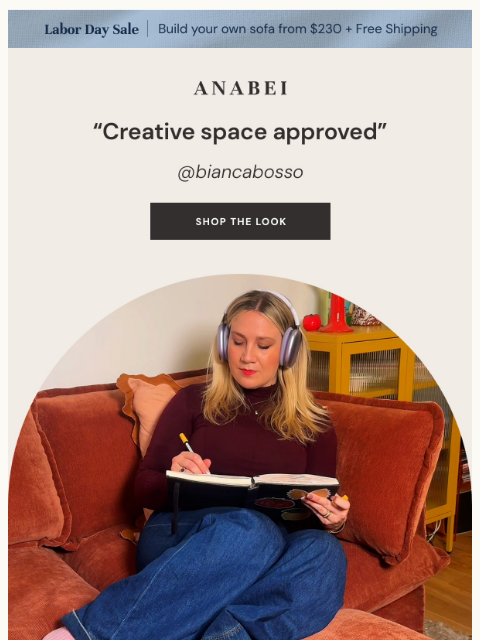anabei newsletter: "As an artist, my space gets messy fast."