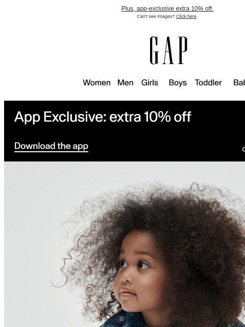 gap newsletter: Your thank-you treat: 30–50% off all* their favori...