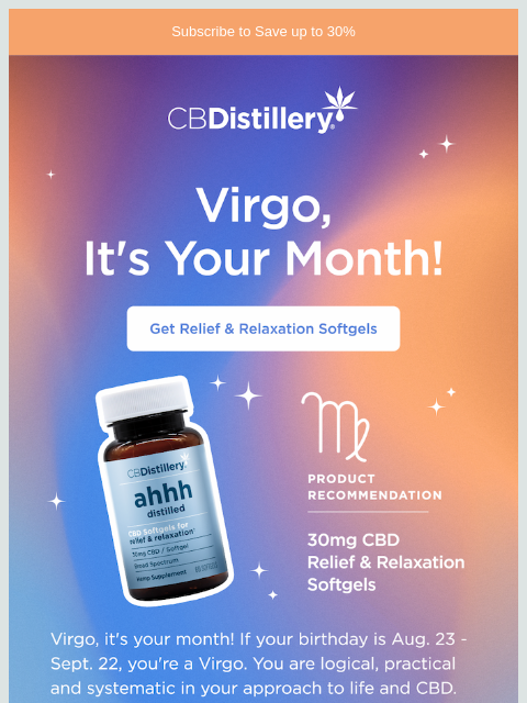 thecbdistillery newsletter: Virgo, you are loyal, practical and systematic