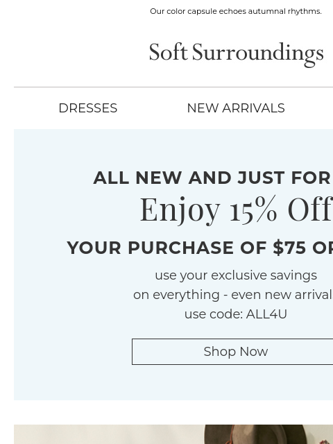 softsurroundings newsletter: Shades of the Season.