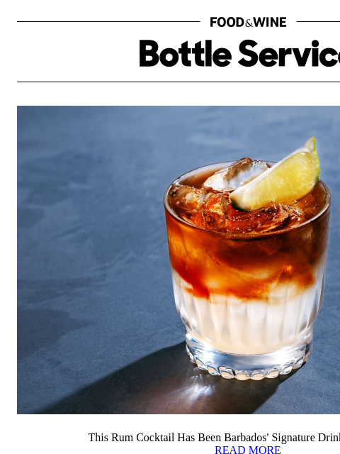 foodandwine newsletter: The Signature Cocktail of Barbados for 100 Years