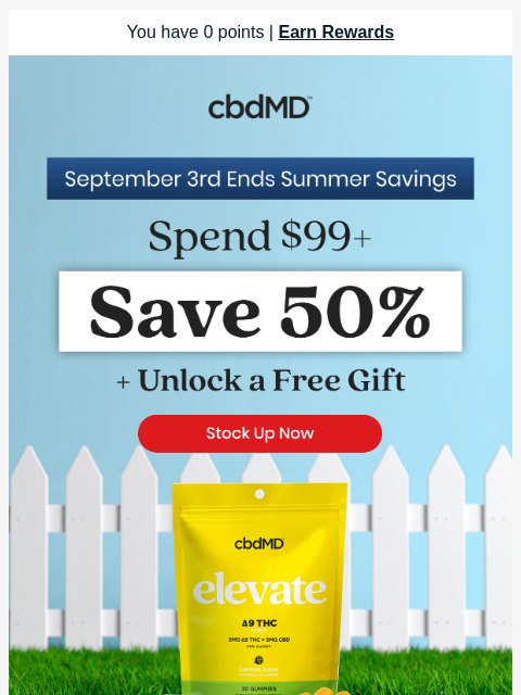cbdmd newsletter: Get 50% Off Everything Until This Wednesday