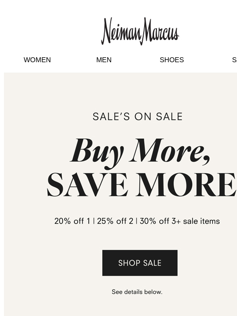 neimanmarcus newsletter: Weekend wardrobe wins—save up to 30% off