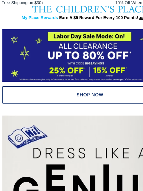 childrensplace newsletter: ⚡Labor Day Sale Won’t Last! Grab Back-to-School Ou...