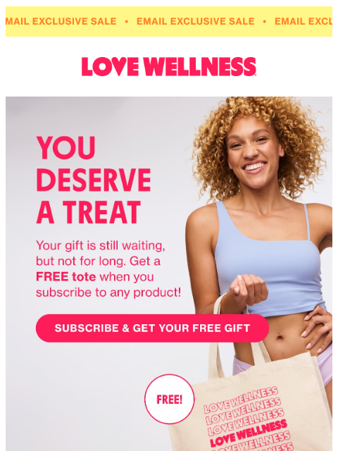 lovewellness newsletter: PSA: Free gifts spark joy ✨