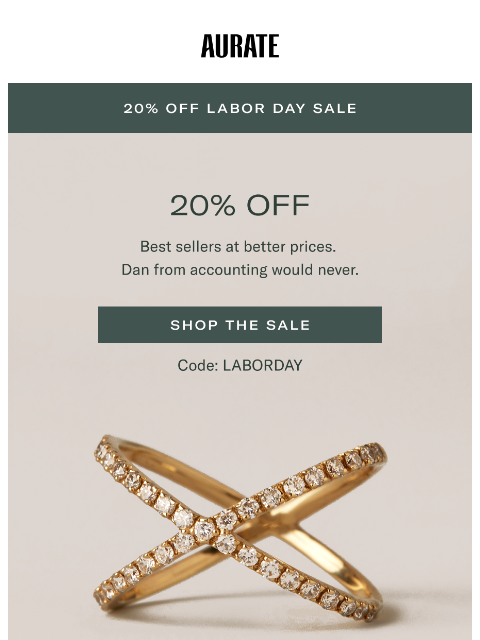 auratenewyork newsletter: 20% OFF BEST SELLERS