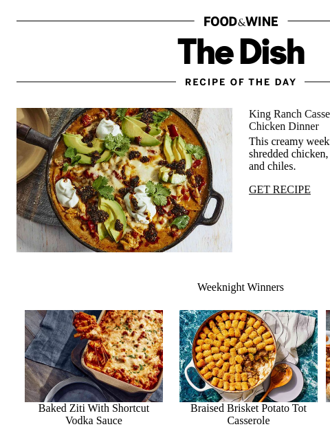 foodandwine newsletter: King Ranch Casserole