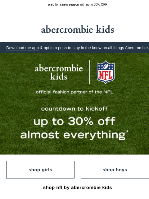 abercrombie newsletter: new arrivals just touched down