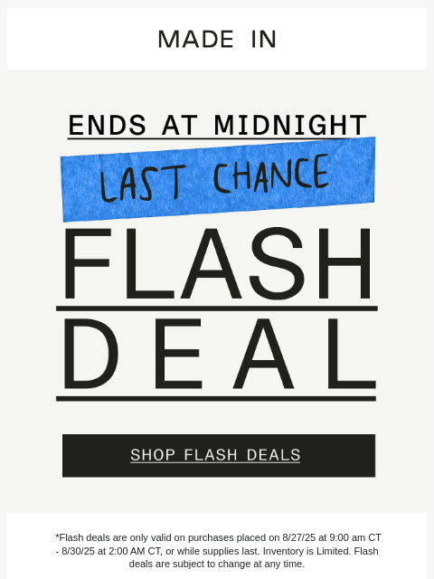 madeincookware newsletter: 🔥 Final Hours to Shop Flash Deals