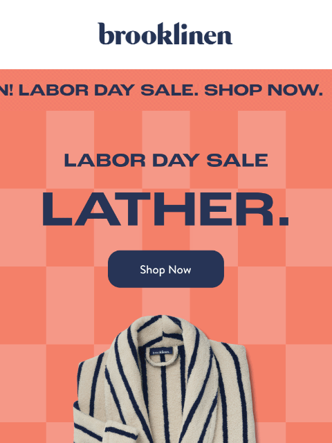 brooklinen newsletter: Scrub-a-Dub These Savings