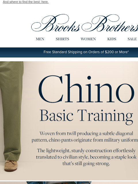 brooksbrothers newsletter: What you want to know about chinos