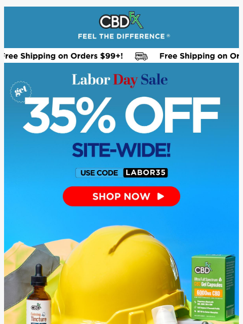 cbdfx newsletter: Labor Day Sale: Get 35% OFF site-wide!