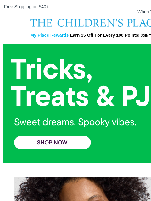childrensplace newsletter: BOO! Glow-in-the-Dark PJs Are IN 👻