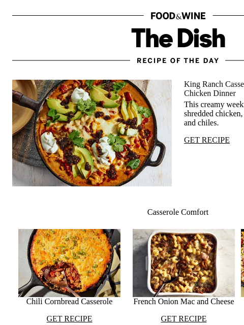 foodandwine newsletter: King Ranch Casserole