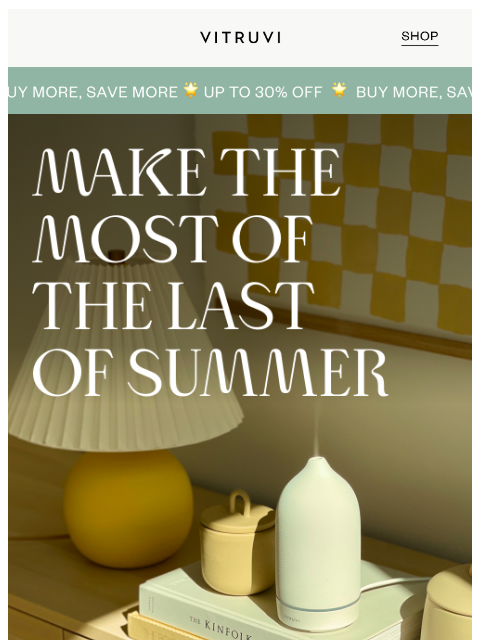 vitruvi newsletter: Save Up To 30% OFF Sitewide 🌞