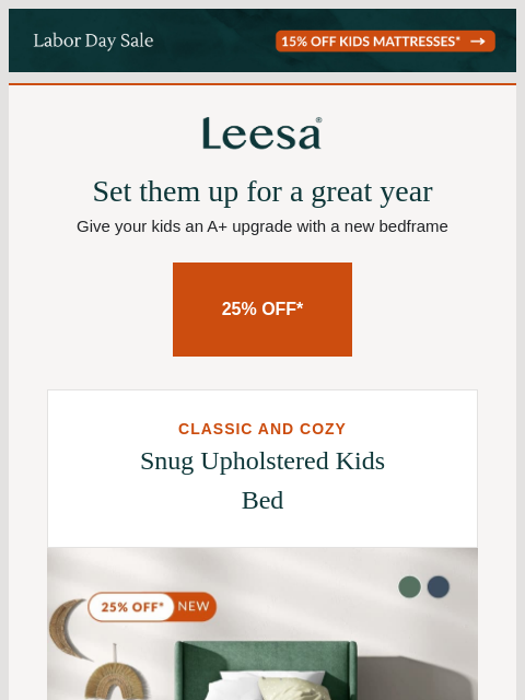 leesasleep newsletter: Back-to-school savings on bed frames