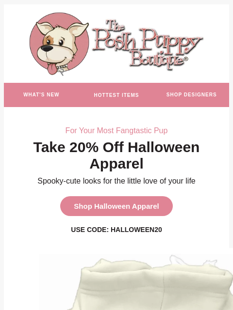 poshpuppyboutique newsletter: 20% OFF LOOKS TO DIE FOR 👻