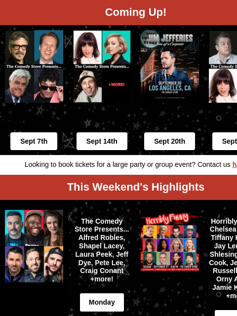 comedystore newsletter: Sebastian Maniscalco, Iliza Shlesinger, Chelsea Ha...