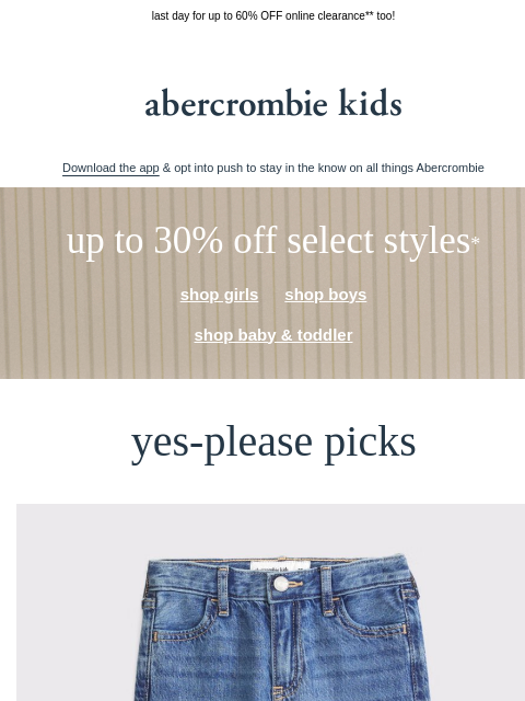 abercrombie newsletter: cue the begging: their faves, now for less