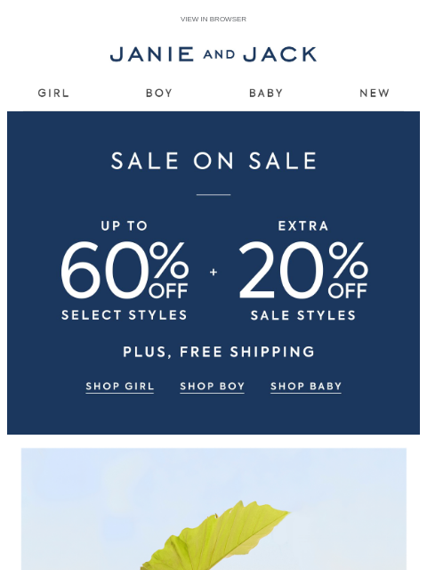 janieandjack newsletter: Up to 60% off our summer collections