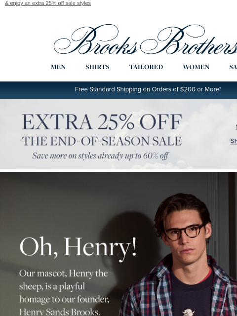 brooksbrothers newsletter: Meet our mascot, Henry