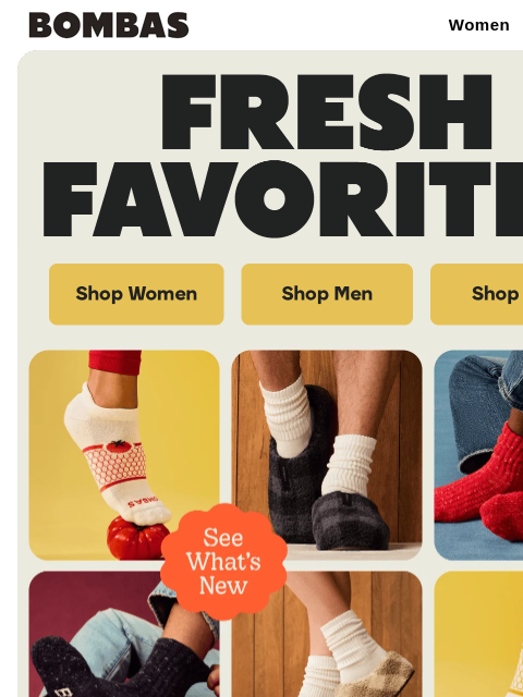 bombas newsletter: Just Landed: New Socks & Footwear