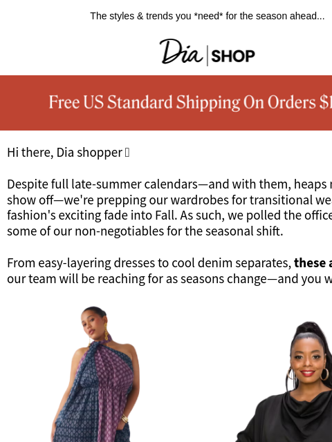 dia newsletter: Team Dia's Fall Essentials 🤎
