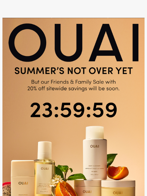 theouai newsletter: Last chance to save 20% sitewide