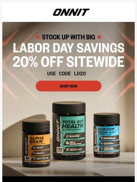 onnit newsletter: Long weekend. Big savings. Better stacks.