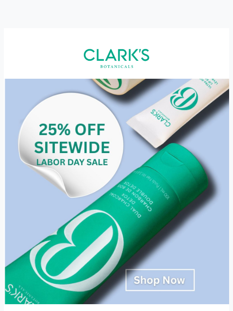 clarksbotanicals newsletter: 25% Off Award-Winning Skincare