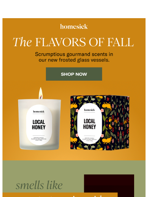 homesick newsletter: Mouthwatering scents for autumn