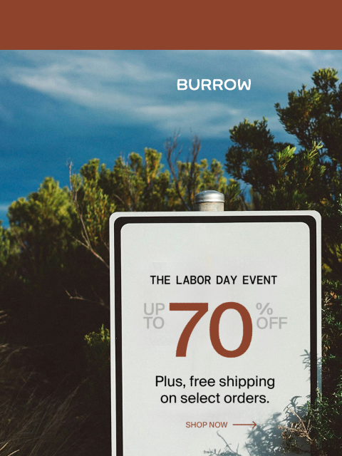 burrow newsletter: Last weekend for up to 70% off!