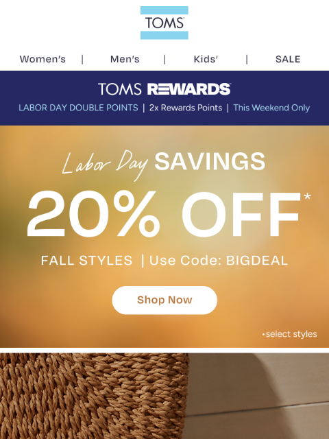 toms newsletter: Our Newest Styles Are On Sale NOW