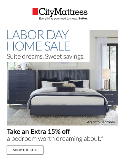 citymattress newsletter: Labor Day Home Sale Ends Soon