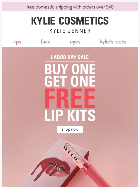 kyliecosmetics newsletter: ending soon: BOGO FREE lip kits ⏰
