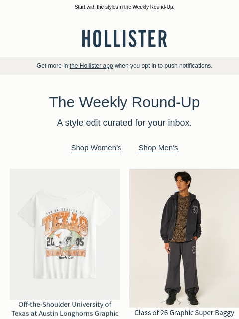 hollisterco newsletter: Long weekends = more shopping.