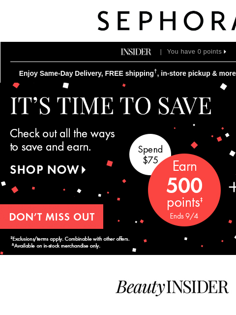 sephora newsletter: Don’t miss out! Take 50% off select beauty 😘