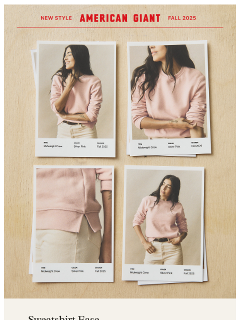american-giant newsletter: A Modern, Refined Sweatshirt For Her