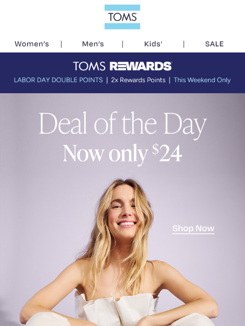 toms newsletter: Deal Drop: The Iconic Alpargata Is Just $24!