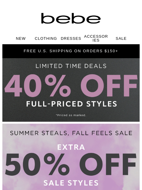 bebe newsletter: They Got Engaged💍 You Get an EXTRA 50% Of